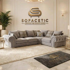 Brixa Plush Velvet Fabric Modern Sofa Set