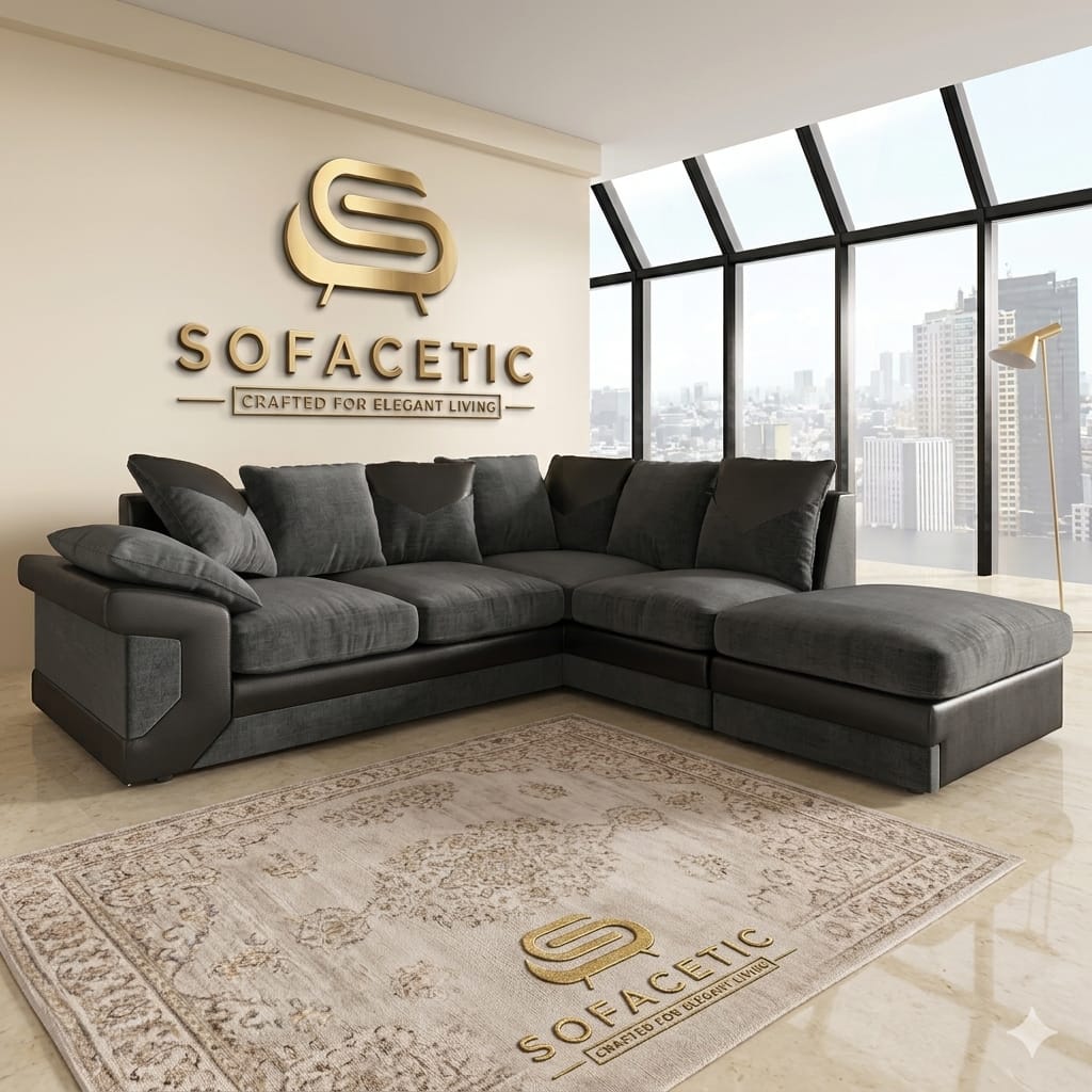 Dino Crushed Velvet Modern Sofa Set