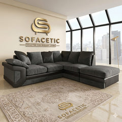 Dino Crushed Velvet Modern Sofa Set