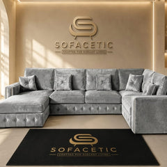 Ruby Alaska Plush velvet Sofa Set