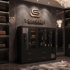 5 Door Black color Wardrobe