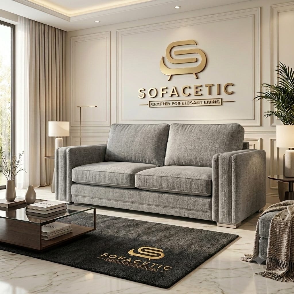 Ruby Alaska Chenile Sofa Set