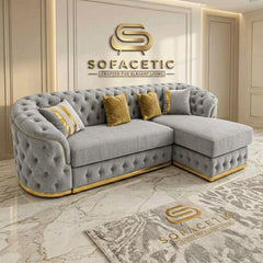 Madrid Chenile Fabric Chesterfield Sofa Set