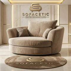 Brixa Plush Velvet Fabric Modern Sofa Set