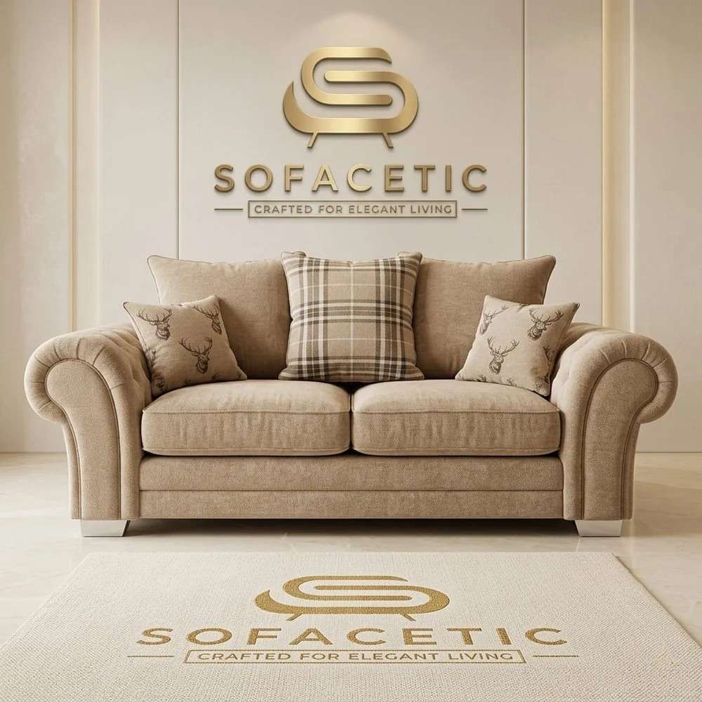 Brixa Chenile Fabric Modern Sofa Set