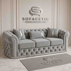 Madrid Plush Velevt Chesterfield Sofa Set