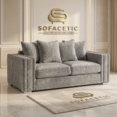 Ruby Alaska Chenile Sofa Set