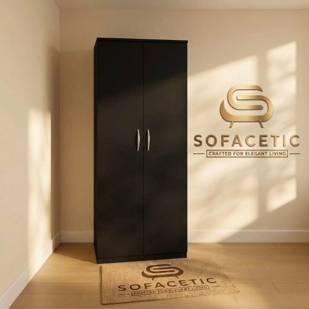 2 Door Black Color Wardrobe