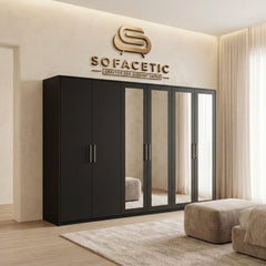 6 Door Black color Wardrobe