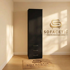 Single Door Black Color Wardrobe
