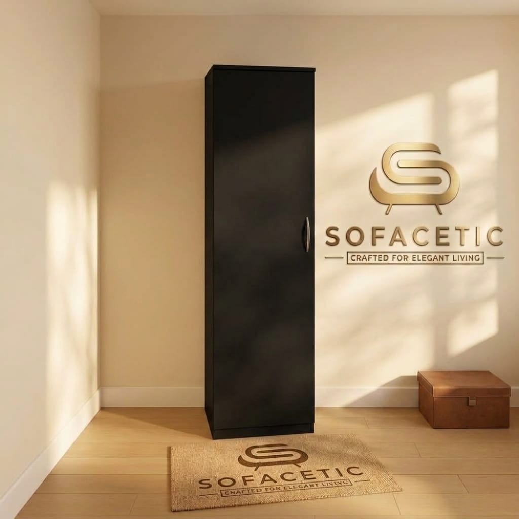 Single Door Black Color Wardrobe