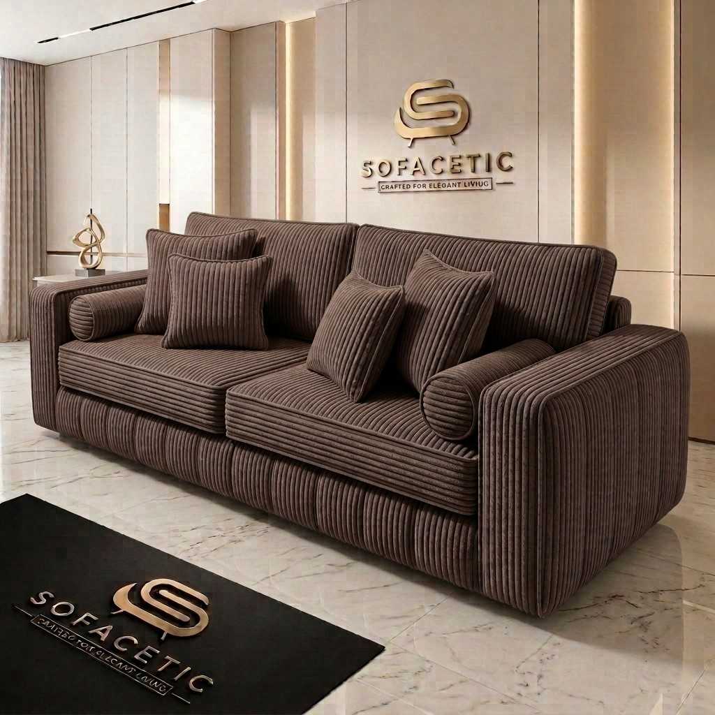 Lilly Jumbo Cord Fabric Luxury Sofa Set