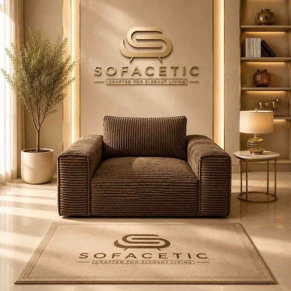 Salon Jumbo Cord Fabric Sofa