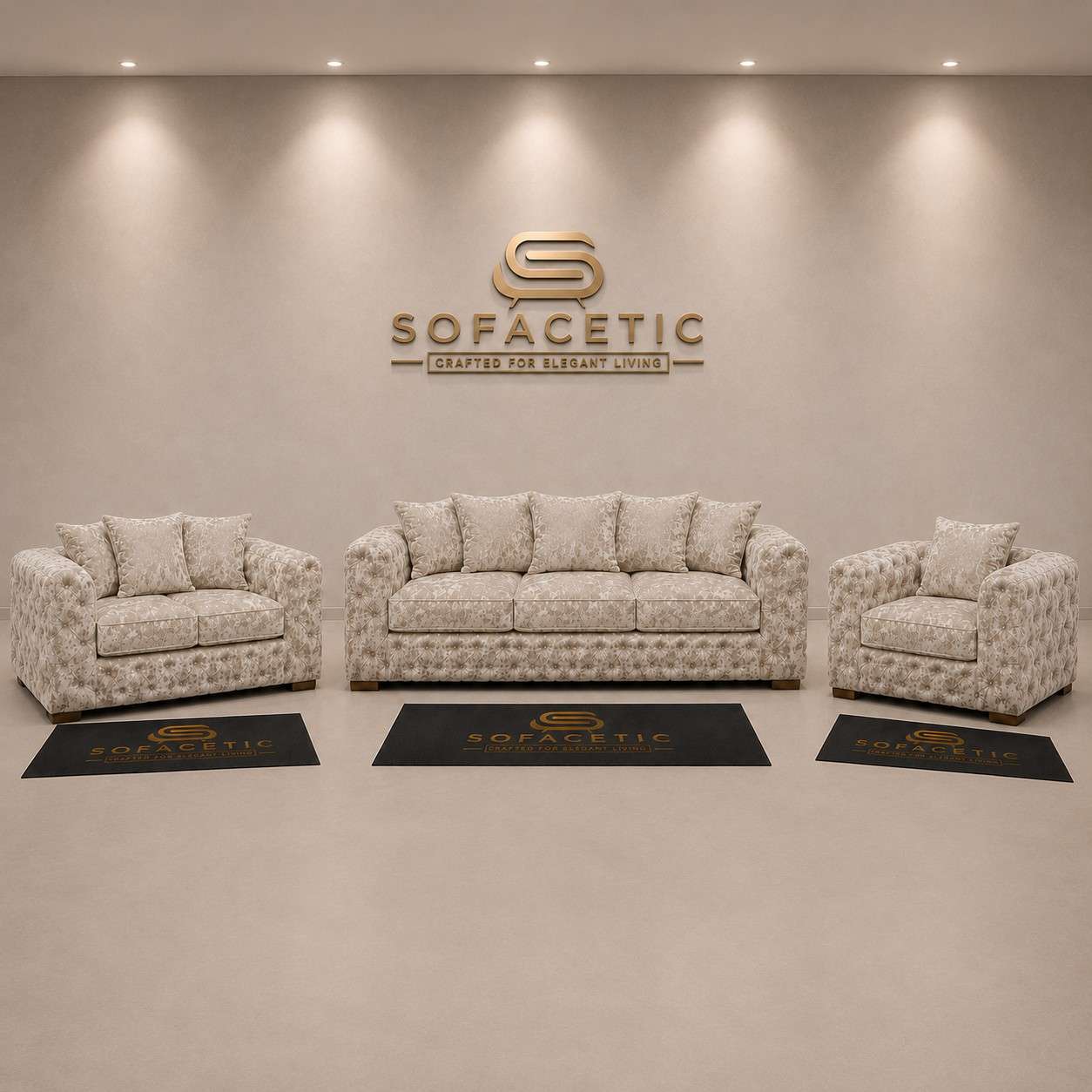 Ashton Crush velvet  Fabric Luxury Sofa Set