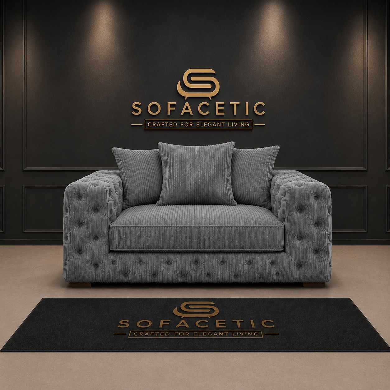 Ashton Jumbo Cord Fabric Luxury Sofa Set