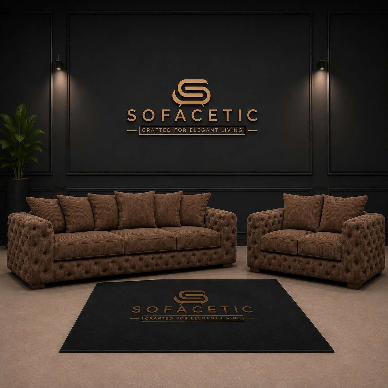 Ashton Jumbo Cord Fabric Luxury Sofa Set