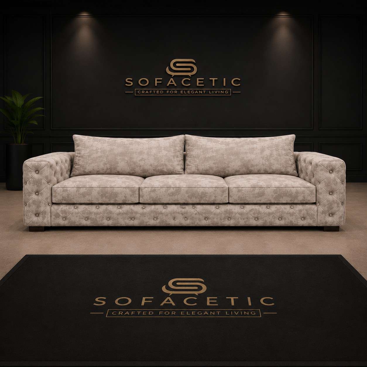Ashton Naples Fabric Luxury Sofa Set