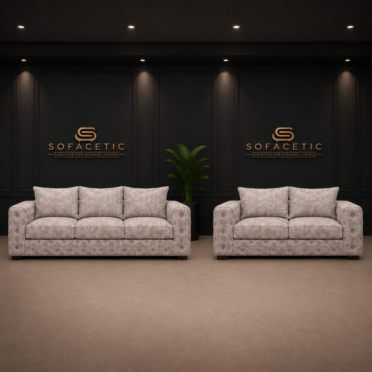 Ashton Naples Fabric Luxury Sofa Set
