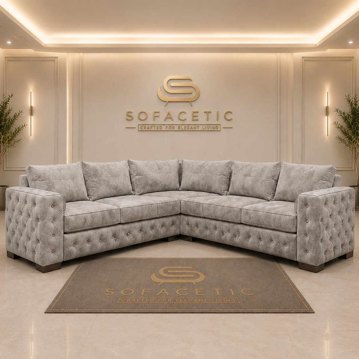 Ashton Naples Fabric Luxury Sofa Set