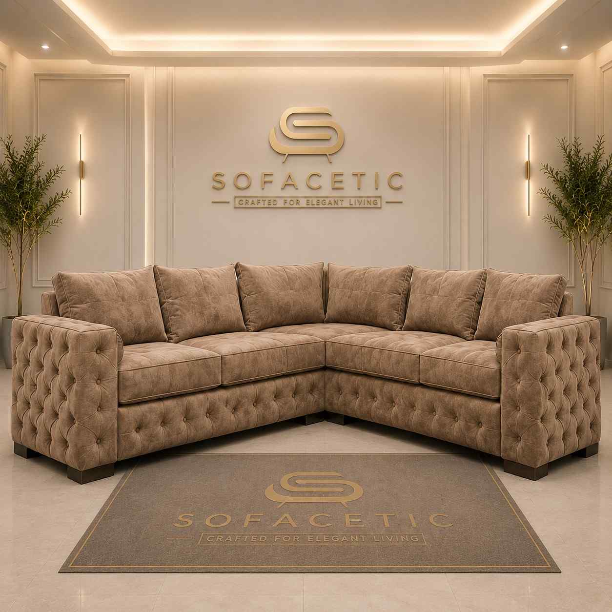 Ashton Naples Fabric Luxury Sofa Set