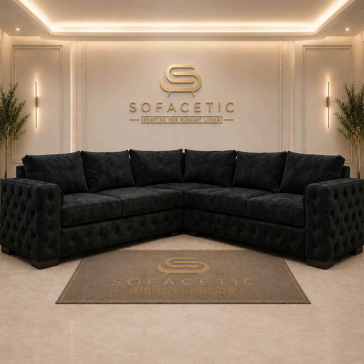 Ashton Naples Fabric Luxury Sofa Set
