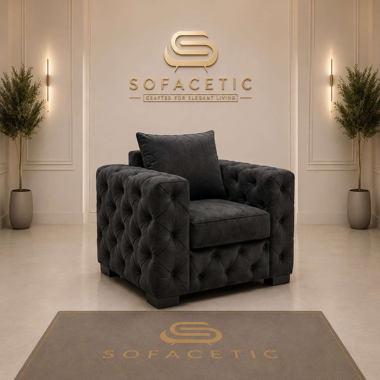 Ashton Plush velvet Luxury Sofa Set