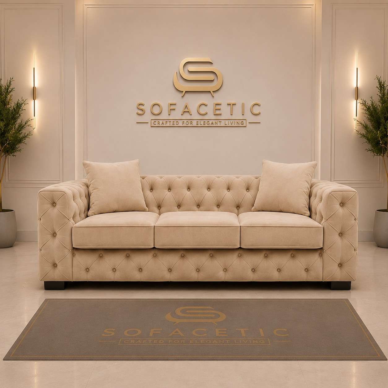 Ashton Plush velvet Luxury Sofa Set