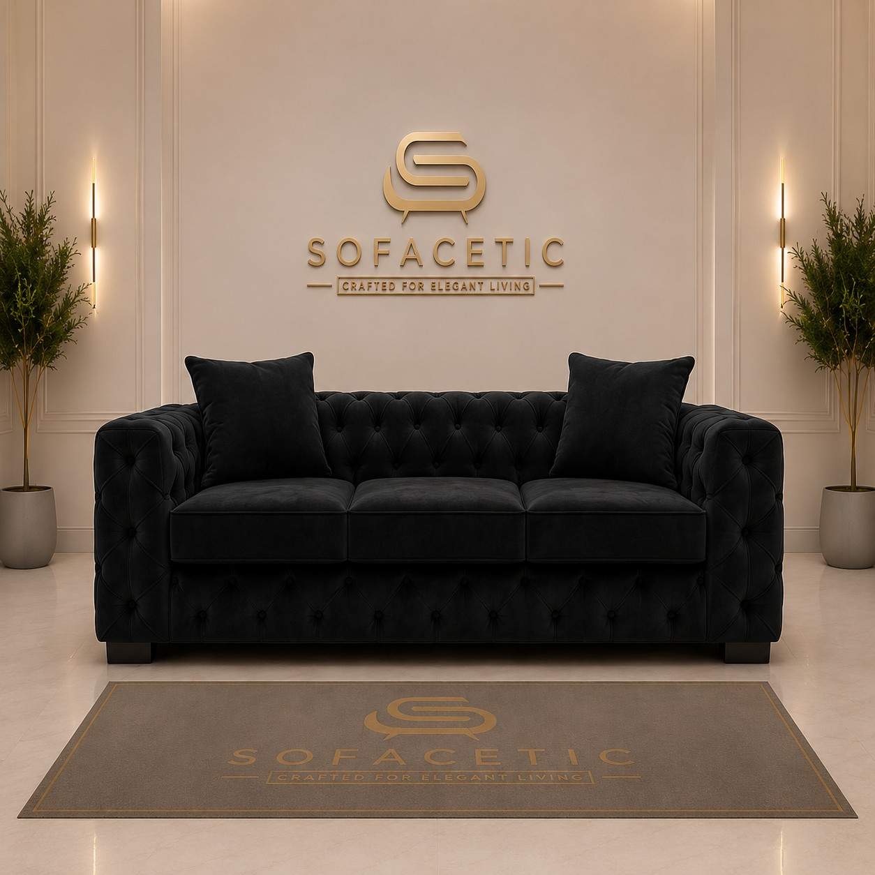 Ashton Plush velvet Luxury Sofa Set