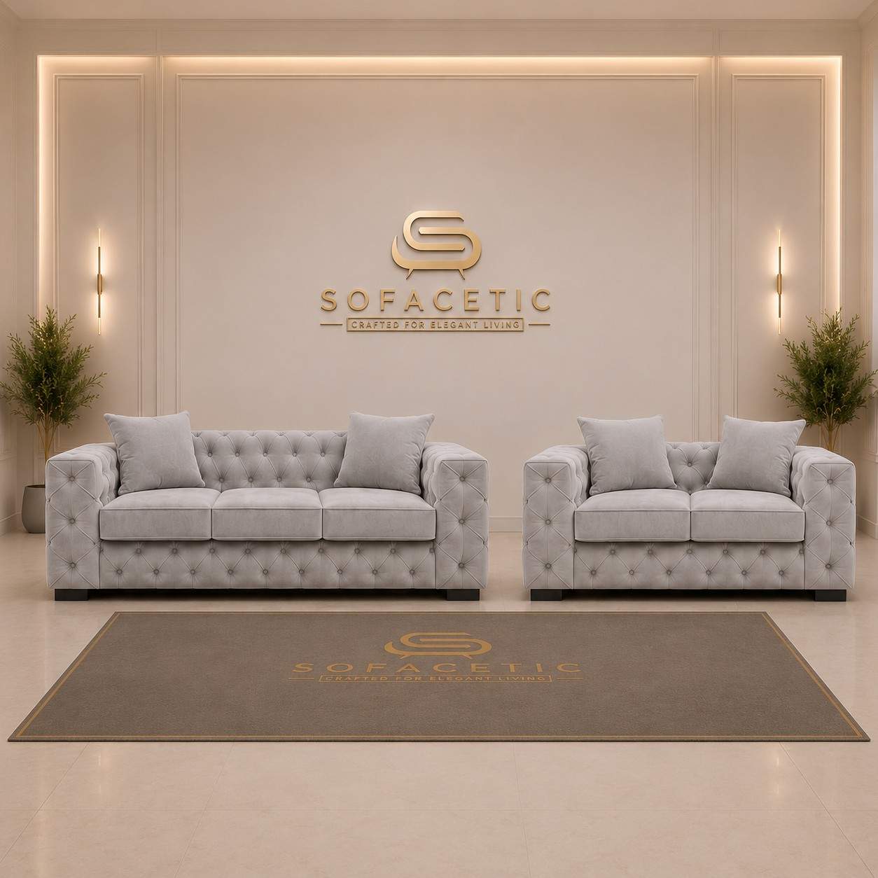 Ashton Plush velvet Luxury Sofa Set
