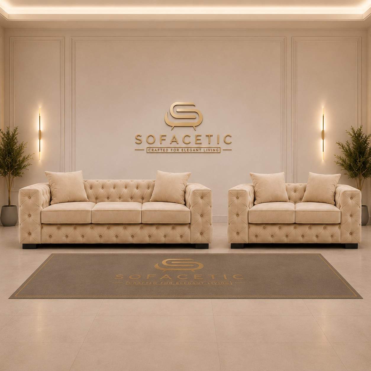 Ashton Plush velvet Luxury Sofa Set