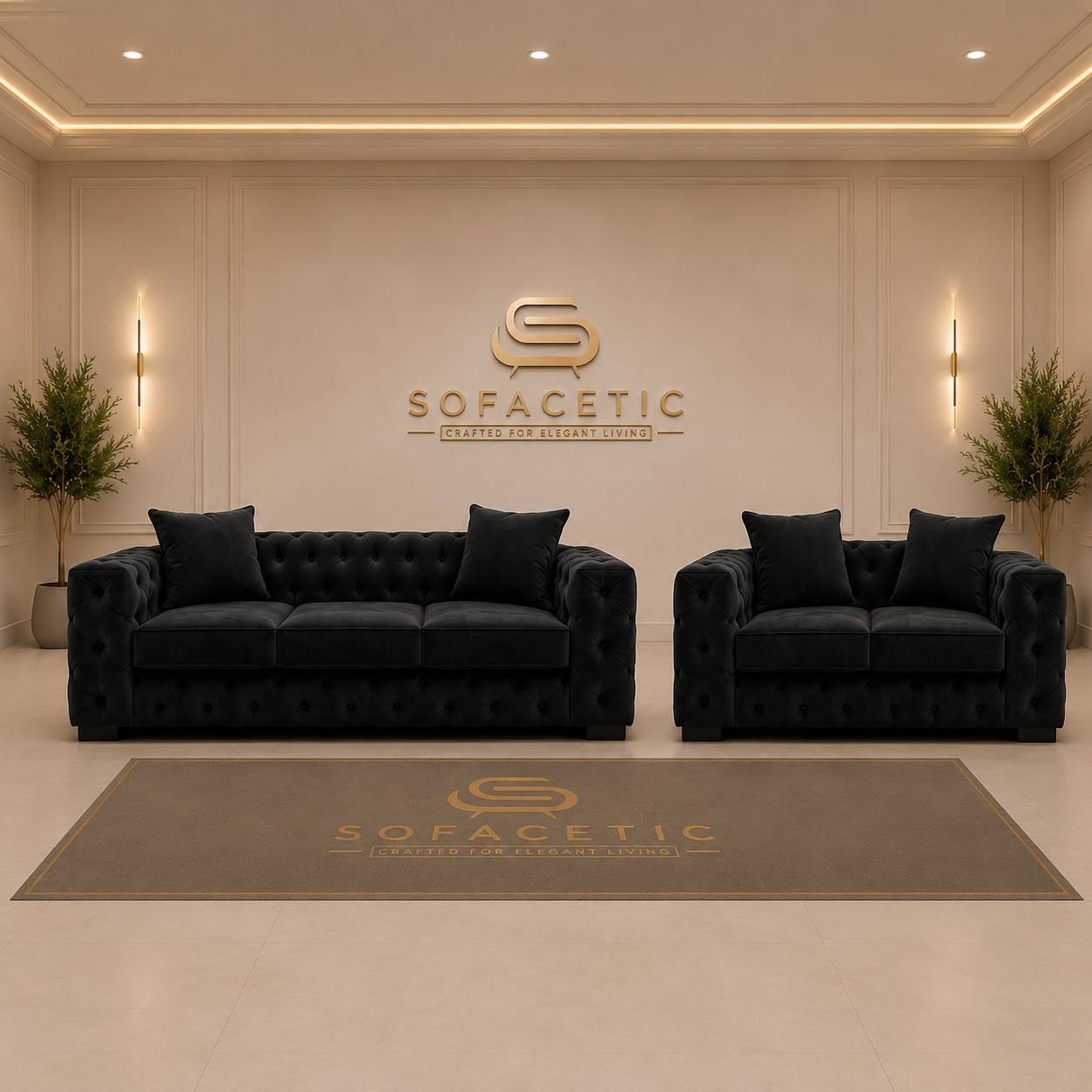 Ashton Plush velvet Luxury Sofa Set