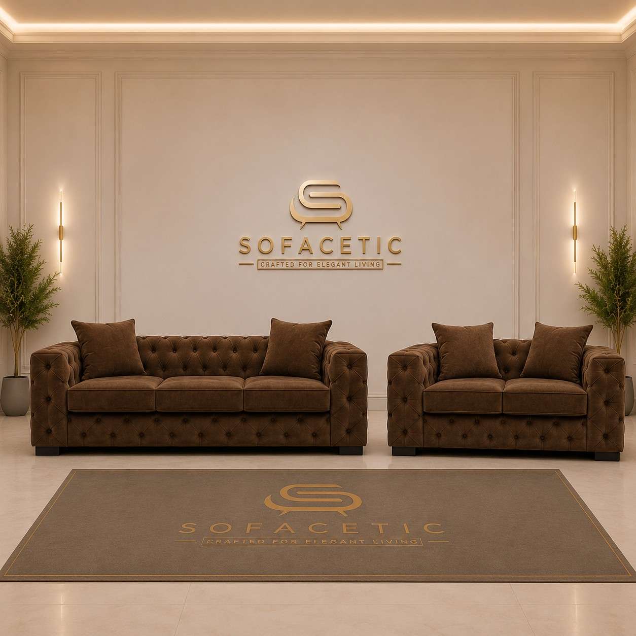 Ashton Plush velvet Luxury Sofa Set