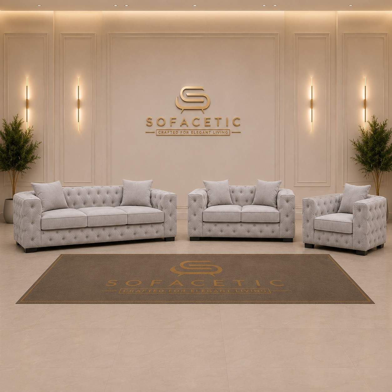 Ashton Plush velvet Luxury Sofa Set