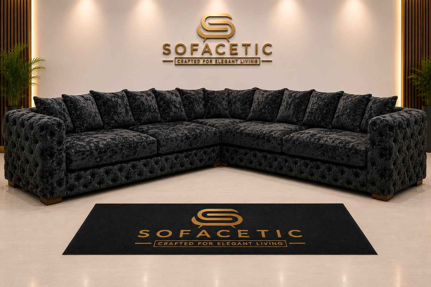 Ashton Crush velvet  Fabric Luxury Sofa Set