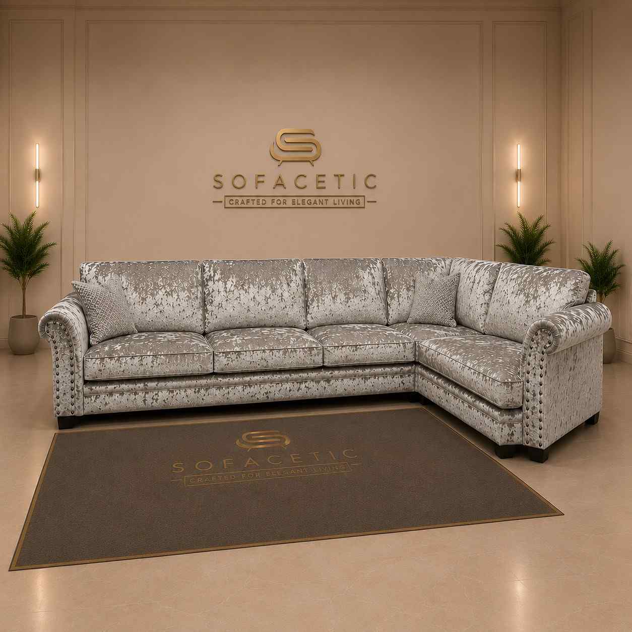 Harrison Juxon Crush velvet Sofa Set