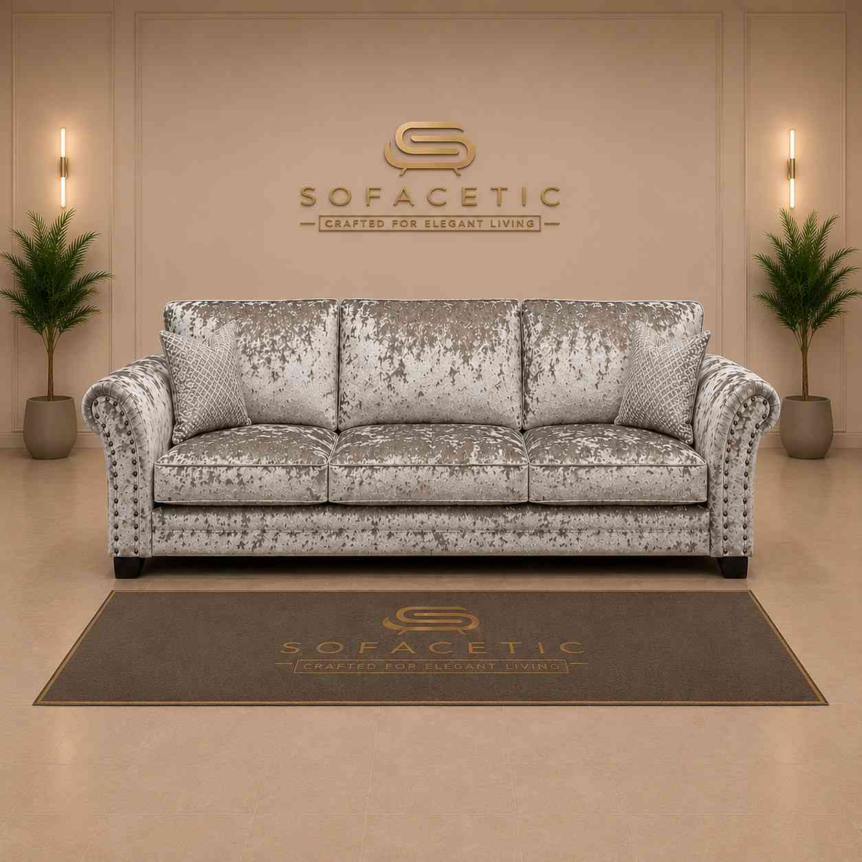 Harrison Juxon Crush velvet Sofa Set