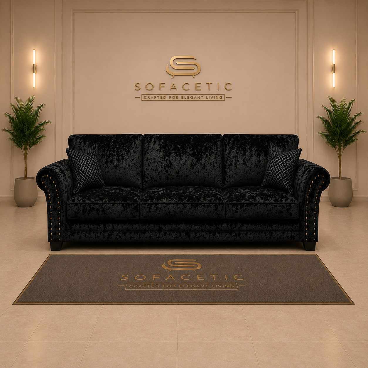 Harrison Juxon Crush velvet Sofa Set
