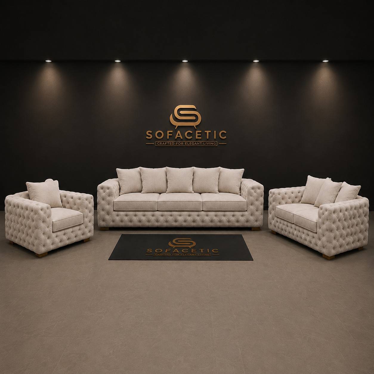 Ashton Chenille Luxury Sofa Set