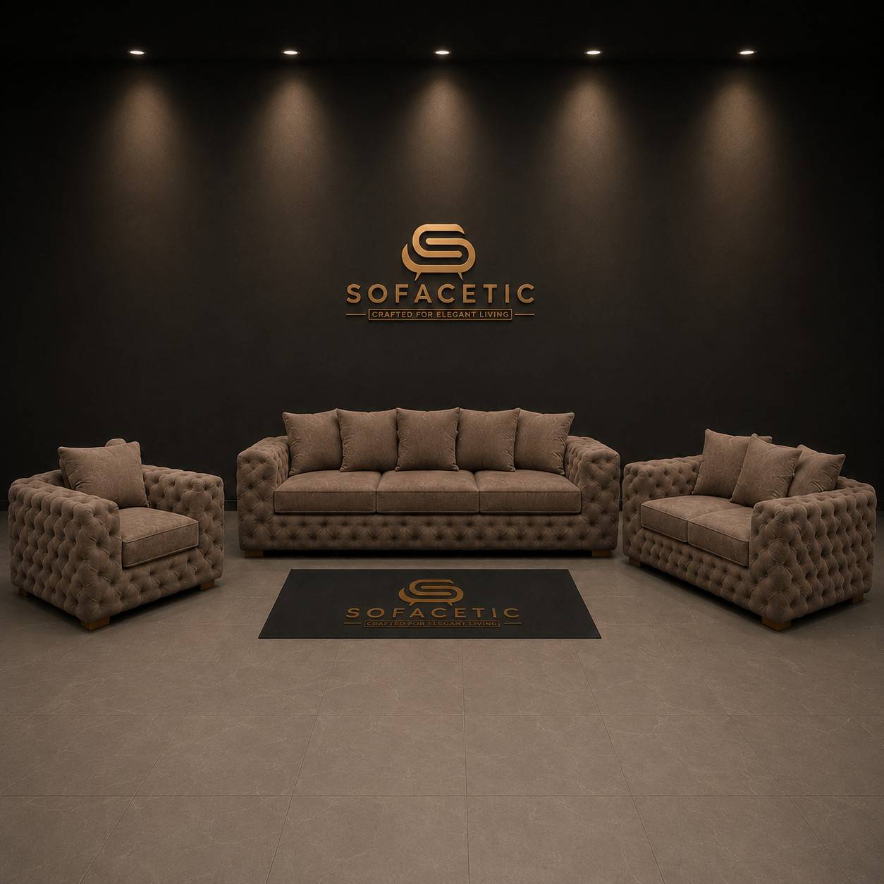 Ashton Chenille Luxury Sofa Set