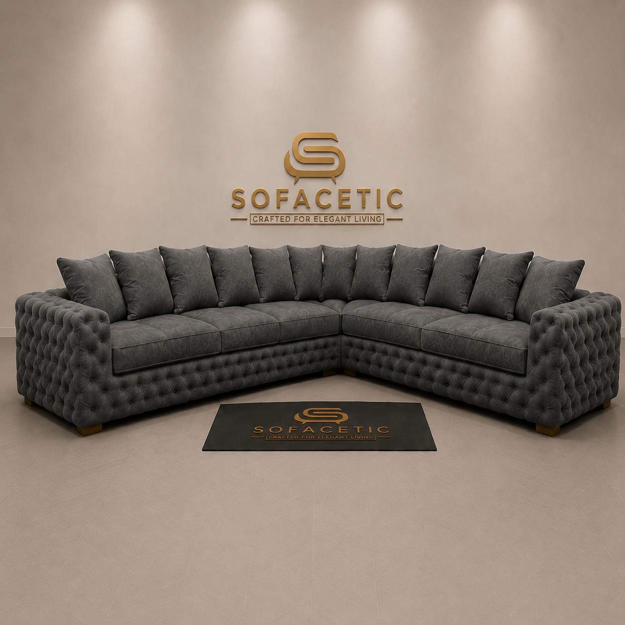 Ashton Chenille Luxury Sofa Set