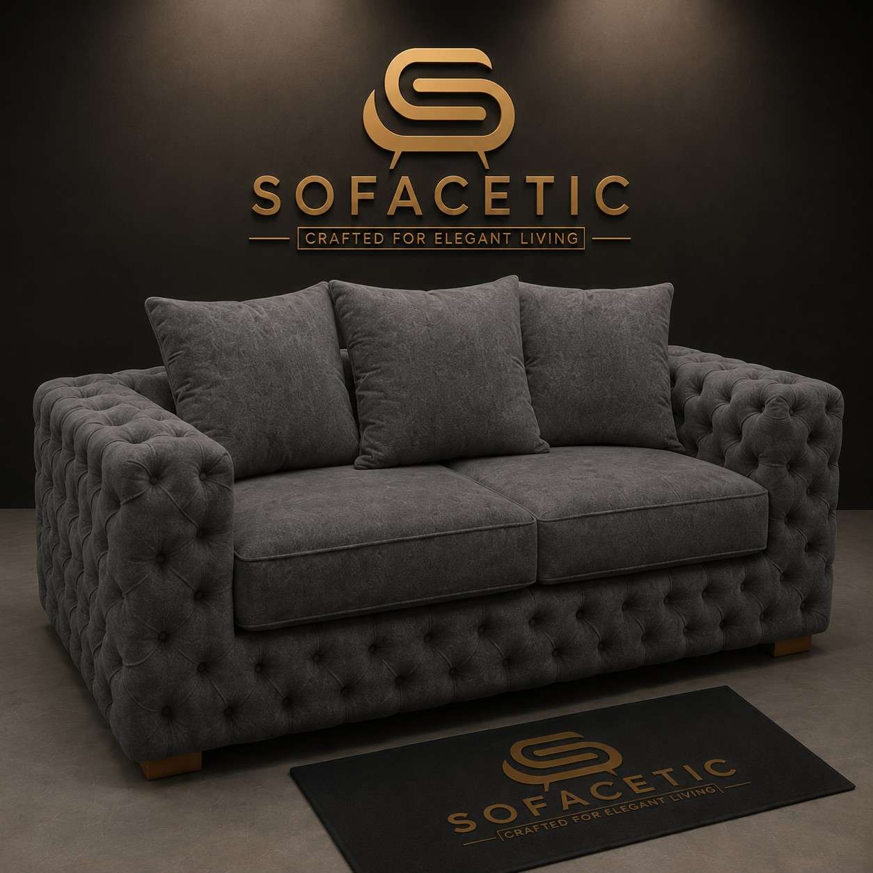 Ashton Chenille Luxury Sofa Set