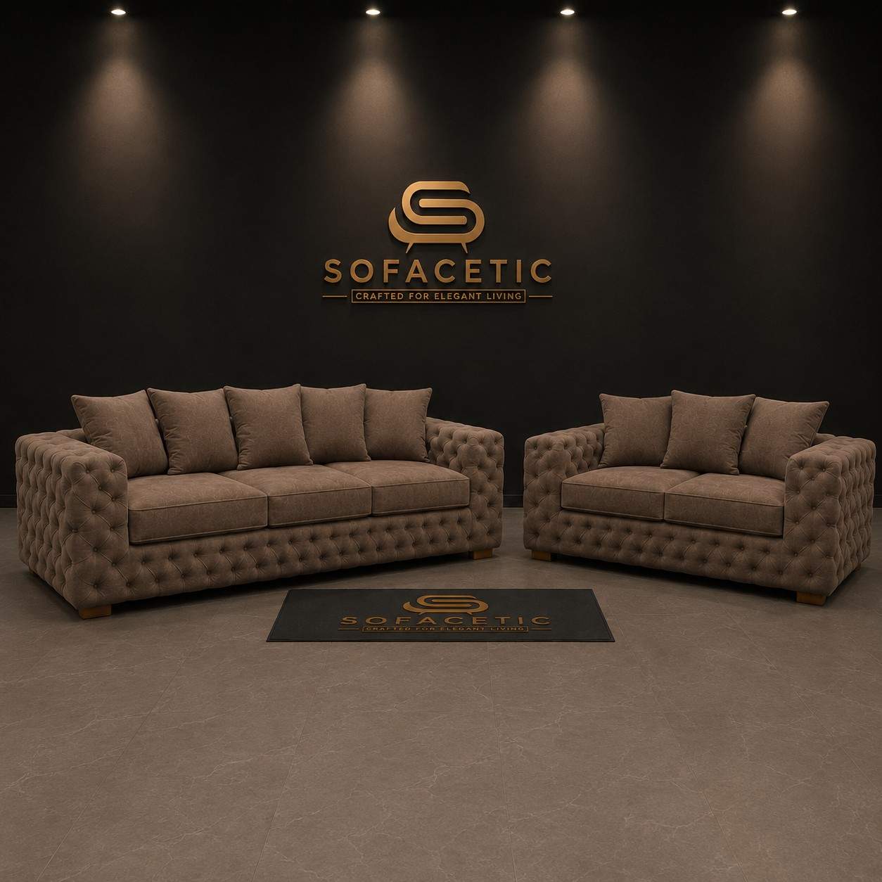 Ashton Chenille Luxury Sofa Set