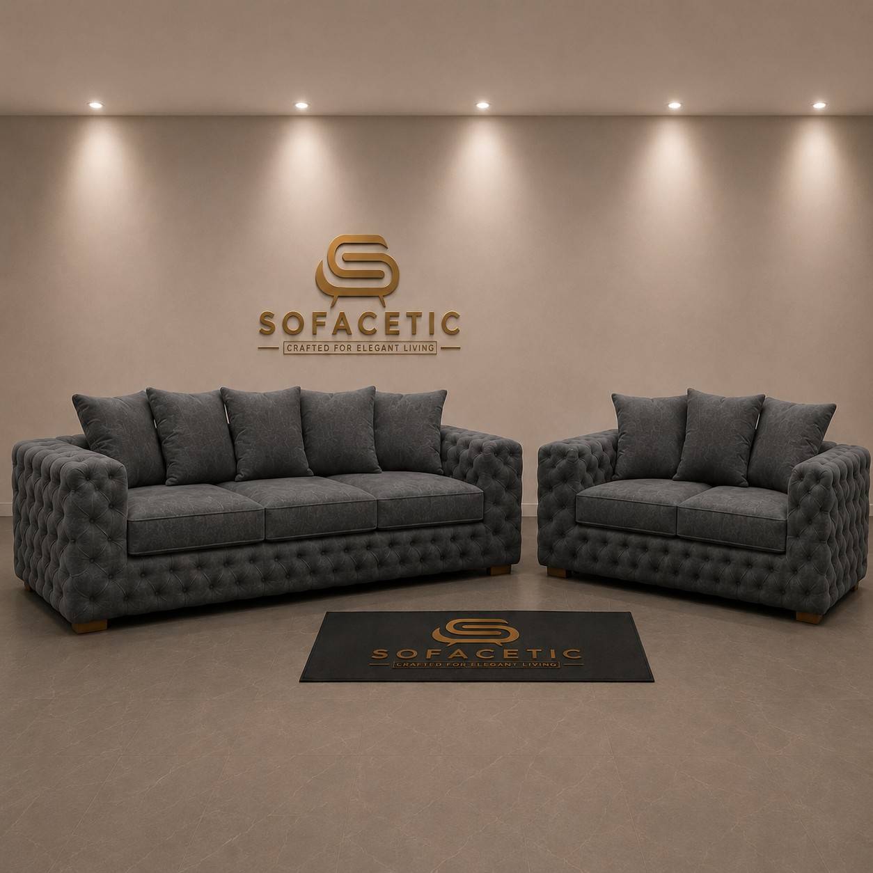 Ashton Chenille Luxury Sofa Set