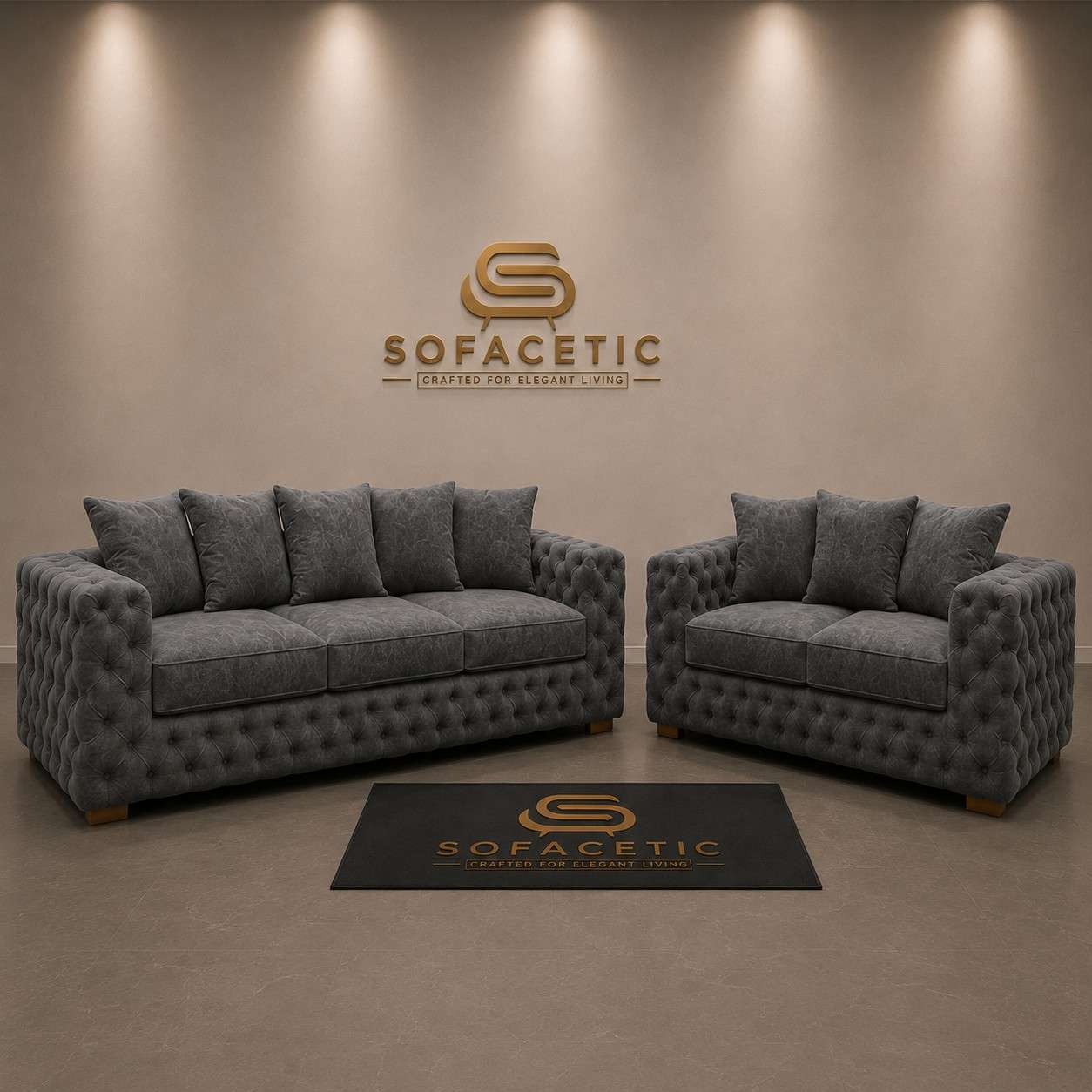 Ashton Chenille Luxury Sofa Set
