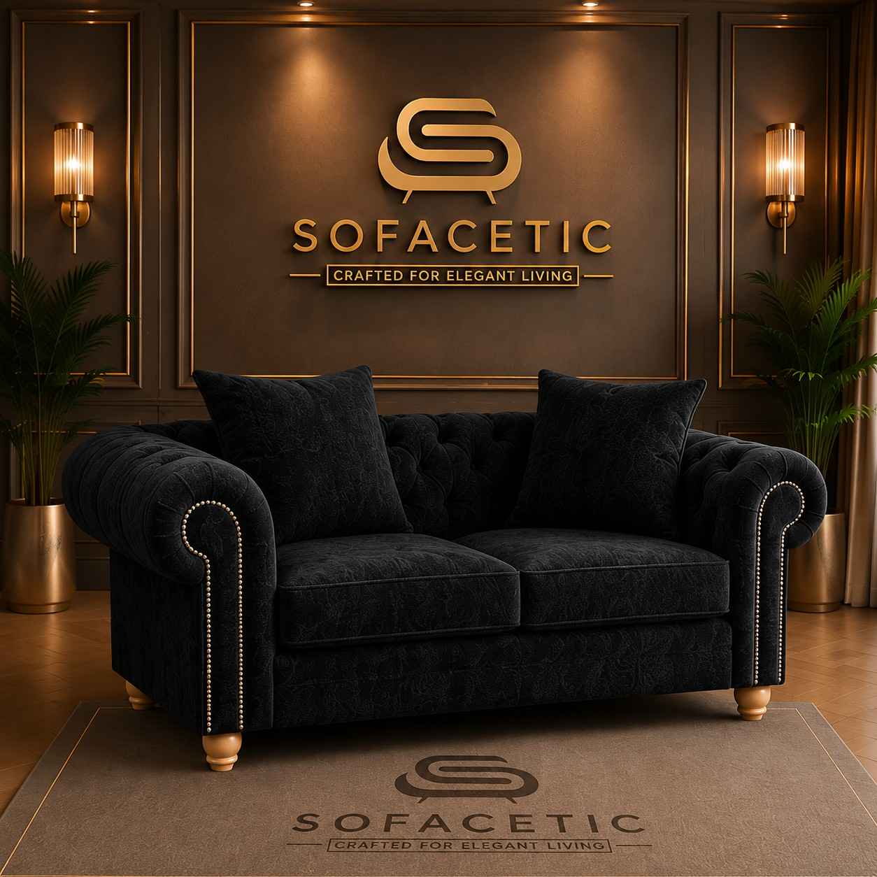 Olympia Ashwin Chenile Sofa Set