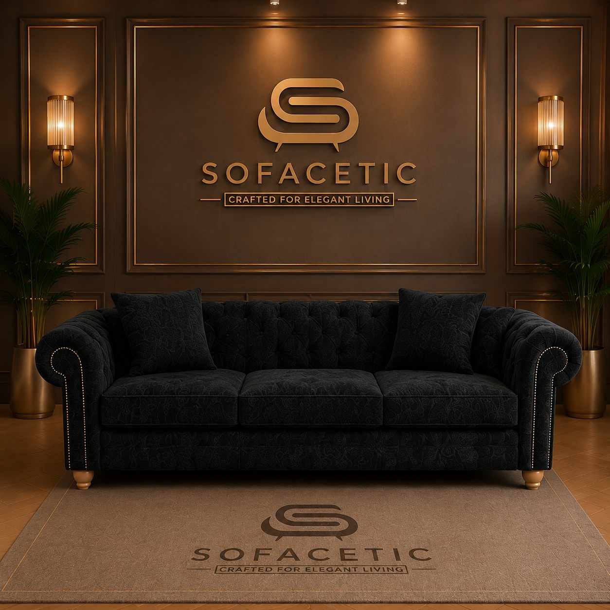 Olympia Ashwin Chenile Sofa Set
