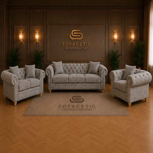 Olympia Ashwin Chenile Sofa Set