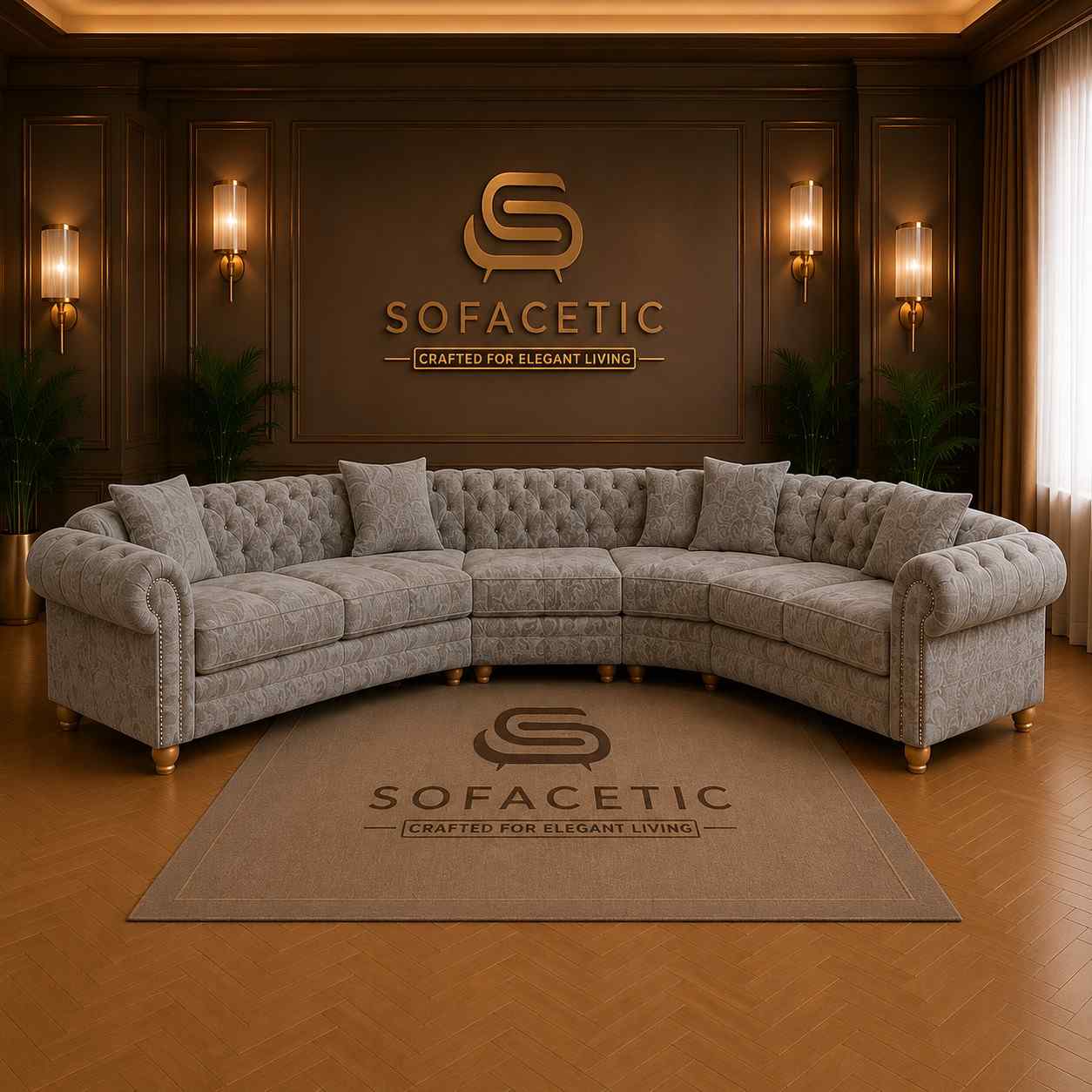 Olympia Ashwin Chenile Sofa Set