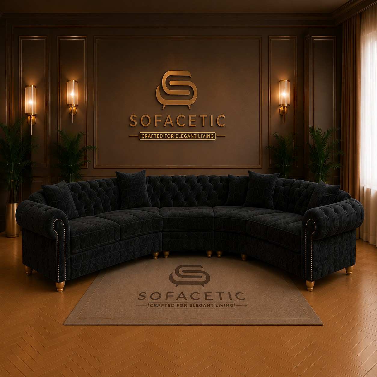 Olympia Ashwin Chenile Sofa Set