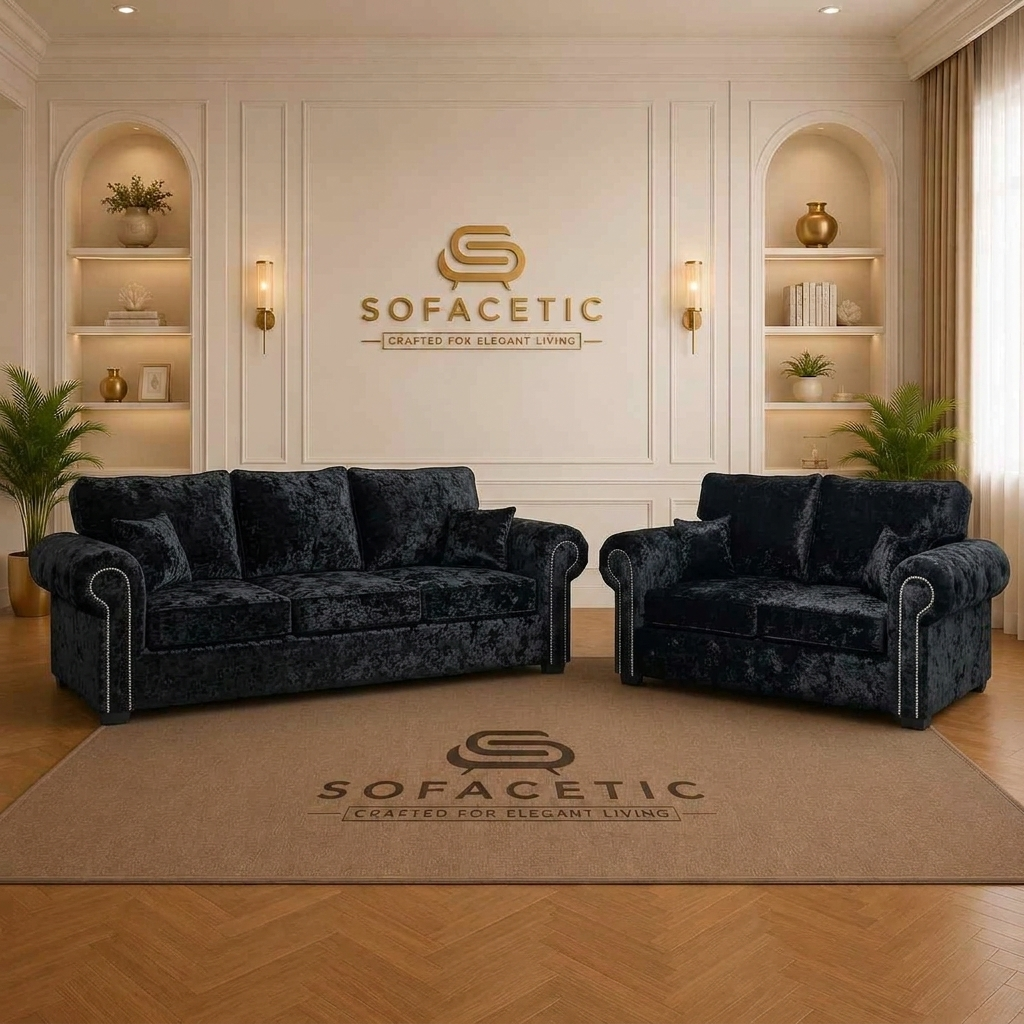 Olympia Ashwin Crush velvet Sofa Set